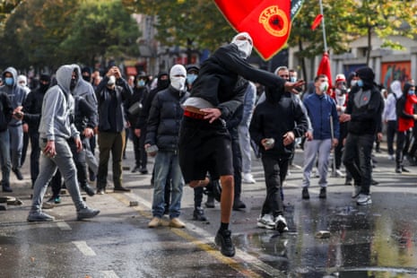 Anti-government protest by students in Tirana.