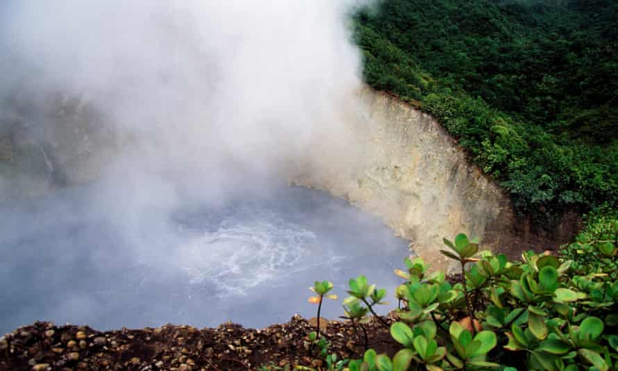 The Boiling Lake, a flooded volcanic fumarole in the Morne Trois Pitons national park, Dominica.