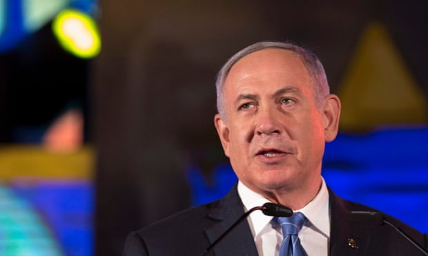 The Israeli prime minister Binyamin Netanyahu in Jerusalem on Sunday.