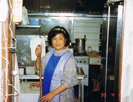 Angela Hui’s mother cleaning at their Lucky Star Chinese restaurant in around 1995