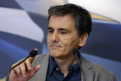 Euclid Tsakalotos<br>Greece’s Finance Minister Euclid Tsakalotos checks the microphone before his speech during the handover ceremony of the outgoing Alternate Finance Minister Nadia Valavani and the incoming Tryfon Alexiadis in Athens, Monday, July 20, 2015. Greek banks finally reopened after three weeks of being closed but new austerity taxes meant that most everything was more expensive  from coffee to taxis to cooking oil. (AP Photo/Thanassis Stavrakis)
