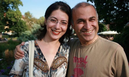Kamran Ghaderi with his wife, Harika.