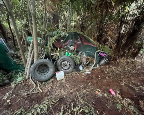 One of the campsites where Tom Phillips and his children were hiding prior to Monday morning’s shooting at Waitomo.