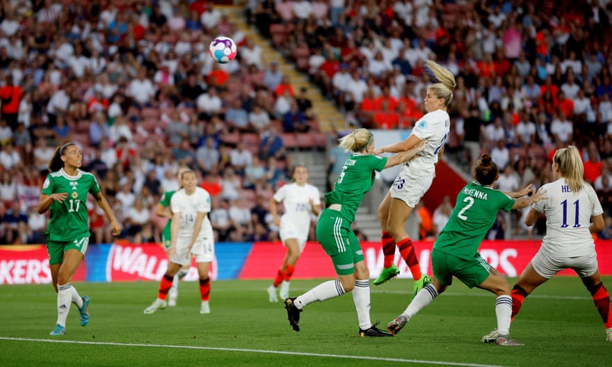 England’s Alessia Russo scores their third goal.