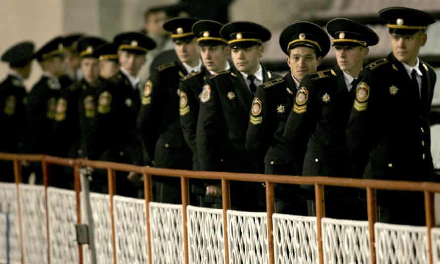 Moldovan police during Scotland's 2004 visit.