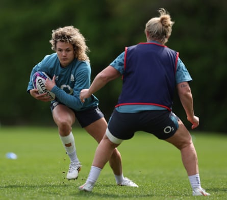 Ellie Kildunne in training with the England women’s rugby team.