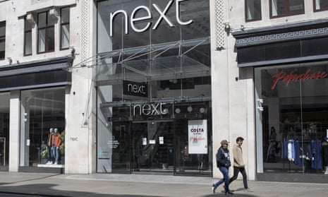 A branch of Next in Oxford Street, central London, during lockdown. The CEO says the move online threatens thousands of high street jobs.