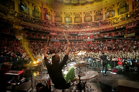Muse on stage at the Royal Albert Hall in 2008.