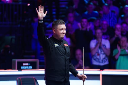 Kyren Wilson celebrates after defeating Si Jiahui