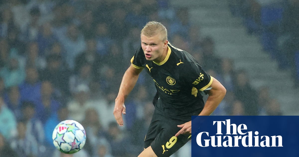 Photo: The Guardian Erling Haaland nets 2 goals as Manchester City edges Porto in Champions League