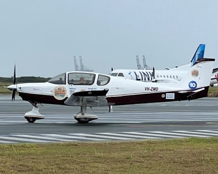 The small plane on the ground