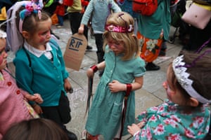 Children at the anti-glyphosate protest outside Hackney town hall.