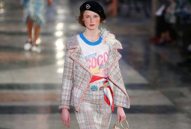 A model takes part in the Chanel show in Cuba.