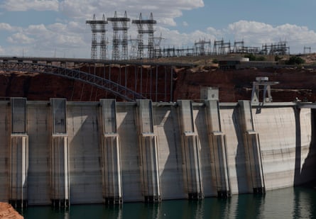 Dam with towers in background