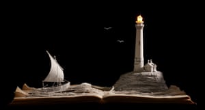 Virginia Woolf’s To The lighthouse, 2018 secondhand book sculpture by artist Su Blackwell.