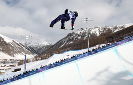 Chloe Kim performs a jump