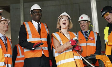 Liz Truss and Kwasi Kwarteng visit a construction site in Birmingham on day three of the Tory party conference.