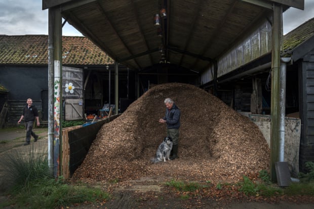 The trees are turned into woodchip to heat Wolfe’s farm and research centre.