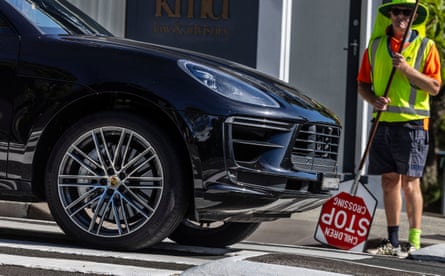 An SUV at a pedestrian crossing in Sydney