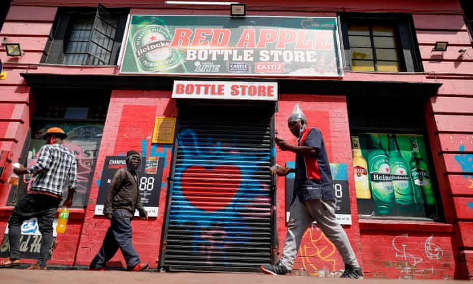 A closed liquor store in Newtown, Johannesburg, in December