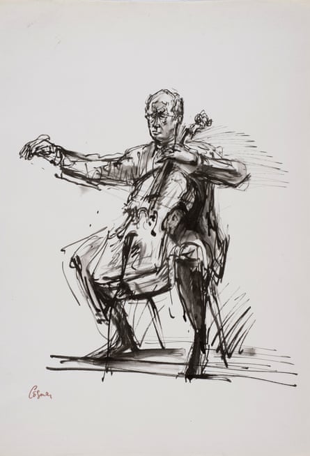 Mstislav Rostropovich, 1966, by Milein Cosman