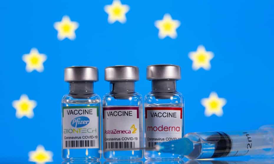 Three vials of vaccine
