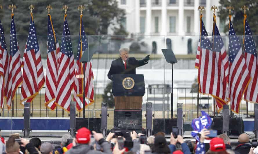 UPI Pictures of the Year 2021 - WASHINGTON, District of Columbia, Donald Trump delivers remarks to supporters on 6 January 6 2021