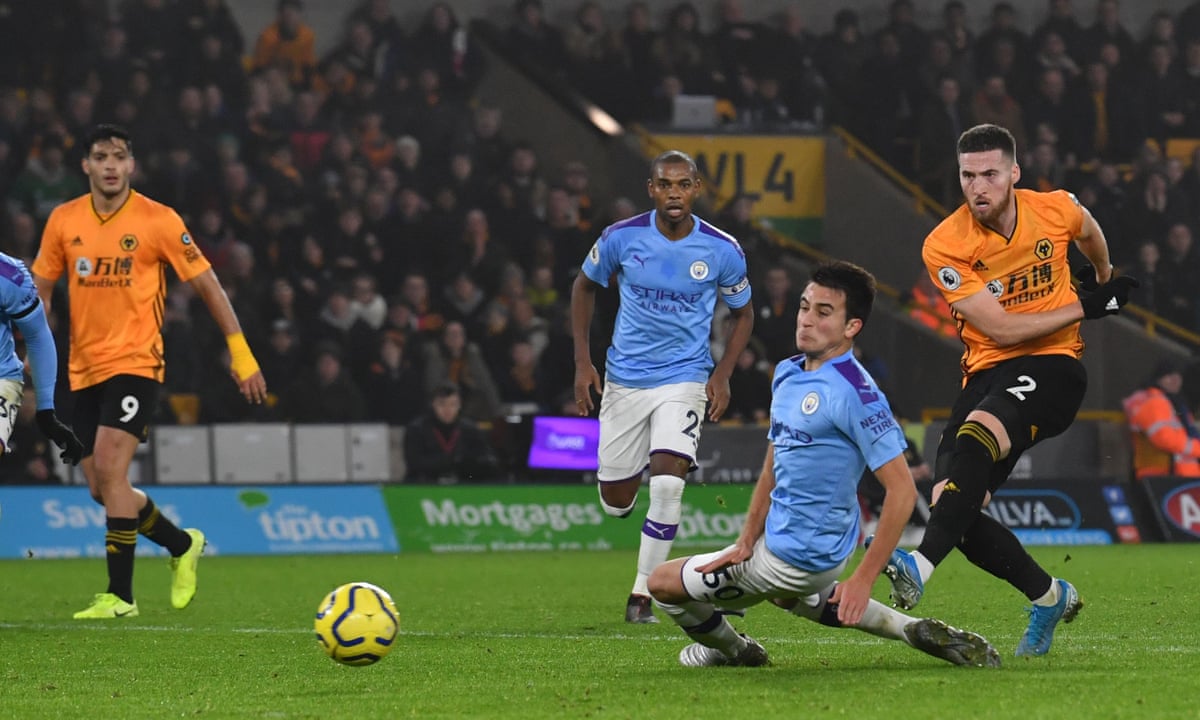 Matt Doherty Stuns 10 Man Manchester City To Give Wolves Thrilling Win Premier League The Guardian