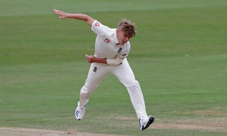 Sam Curran in action for England Lions against Australia A.