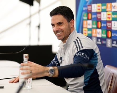 Mikel Arteta speaks at an Arsenal press conference