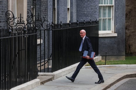 Work and pensions secretary Pat McFadden, who retained his job, walks to attend the first cabinet meeting with Andy Burnham.
