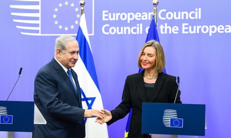 Benjamin Netanyahu and Federica Mogherini meet in Brussels. It is the first visit to the EU by a sitting Israeli PM in 22 years.