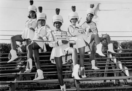 Majorettes on bleachers