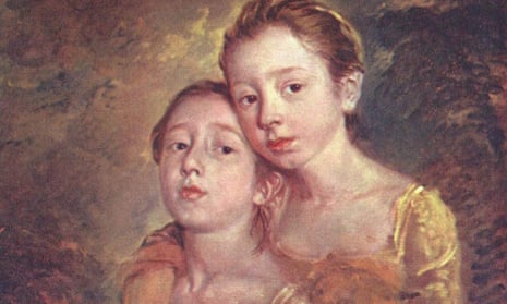 A detail from The Painter’s Daughters With a Cat by Thomas Gainsborough, c1759.