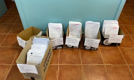 Files of everyone getting evicted, with notes on if they have been refunded rent