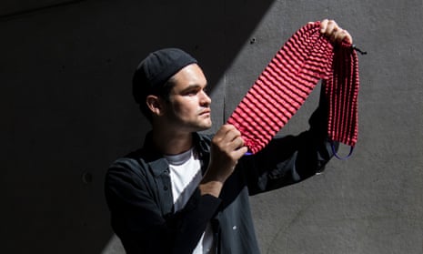 Ryan Yasin with his engineered fabric
