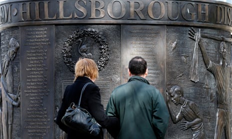 A sculpture in memory of the 96 victims of the  Hillsborough disaster.