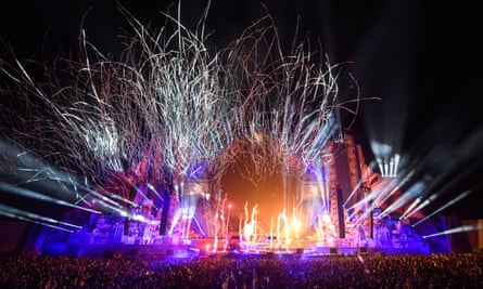 Sebastian Ingrosso and Salvatore Ganacci close the final day of the MDL Beast festival in Riyadh, 2019.