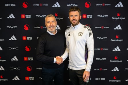 Michael Carrick with Jason Wilcox