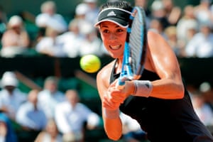 Muguruza, fighting back in the second set.