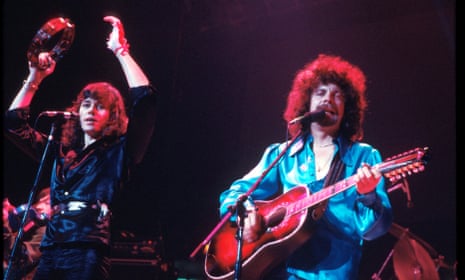 Strange magic … Bev Bevan and Jeff Lynne of Electric Light Orchestra perform in London in 1977.
