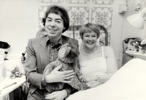 Dench withdrew to have an operation on her Achilles tendon. Here she is visited by Andrew Lloyd Webber in hospital.