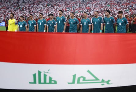 Iraq players airs for a squad group photograph earlier a World Cup qualifier.