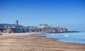 Crumbled defences on Happisburgh’s sea front last winter.