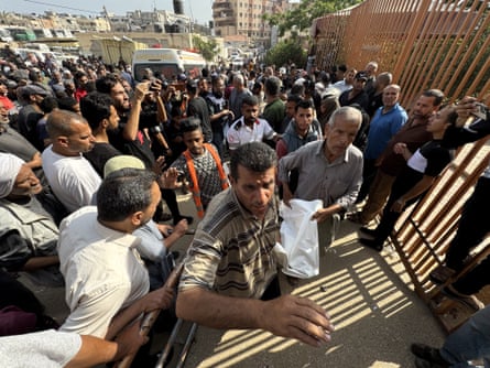 Bodies of Palestinians are being brought to the Nasser Hospital after Israeli soldiers opened fire at Palestinians trying to reach the points where US aid is distributed west of Rafah city.
