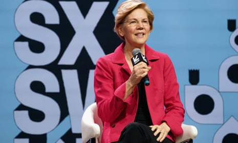 Elizabeth Warren speaks onstage at SXSW in Austin, Texas.
