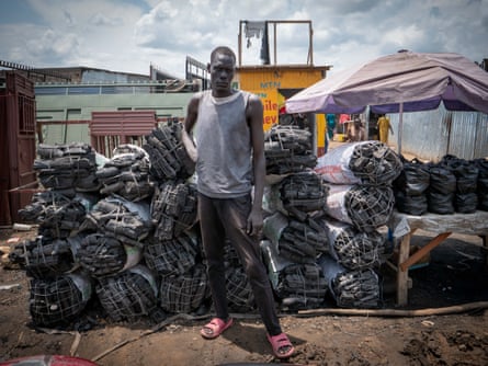 Simon Anei Madut, a charcoal seller in Sherikat district, Juba