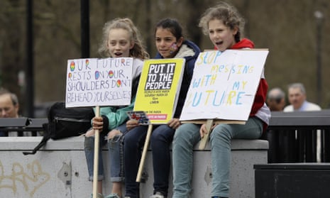 Children at the People's Vote anti-Brexit march