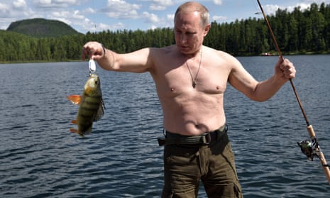 Putin’s hunting/fishing/riding shots: ‘the erotic equivalent of finding an old Stretch Armstrong on the tip.’ 