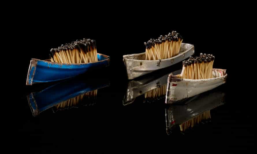 Three of the miniature boats